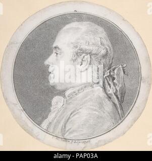 Buste d'homme de profil à gauche. Artiste : Charles Nicolas Cochin II (français, Paris 1715-1790 Paris). Dimensions : Diamètre 4 9/16 in. (11,5 cm). Date : 1776. Musée : Metropolitan Museum of Art, New York, USA. Banque D'Images