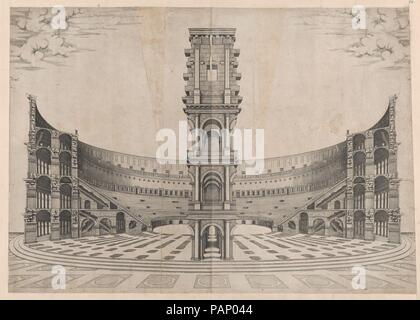 Speculum Romanae Magnificentiae : la reconstruction de l'intérieur du Colisée. Artiste : anonyme. Fiche technique : Dimensions : 15 x 22 1/4 à 11/16. (39,8 x 56,5 cm) : 20 x 26 montage 1/16 in. (50,8 x 66,2 cm). Series/portefeuille : Speculum Romanae Magnificentiae. Date : le 16ème siècle. Cette impression vient de la copie du musée du Speculum Romanae Magnificentiae (le miroir de la Magnificence romaine) Le Speculum a trouvé son origine dans le secteur de l'édition s'efforce d'Antonio Salamanca et Antonio Lafreri. Au cours de leurs carrières, l'édition romaine deux éditeurs étrangers - qui ont travaillé ensemble entre 1553 et 1563 - Initiatives Banque D'Images