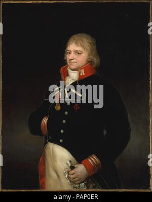 Ignacio Garcini y Queralt (1752-1825), le Brigadier d'ingénieurs. Artiste : Goya (Francisco de Goya y Lucientes (Fuendetodos) espagnol, 1746-1828 Bordeaux). Dimensions : 41 x 32 3/4 in. (104,1 x 83,2 cm). Date : 1804. Un fonctionnaire du ministère de la guerre, Ignacio Garcini porte l'uniforme de l'USACE. Le point de croix rouge sur son manteau et l'insigne de l'Ordre de Santiago sont des décorations qu'il a reçu en 1806 et doit avoir été ajouté plus tard. Après l'invasion française de l'Espagne en 1808, Garcini est devenu un collaborateur, et en 1811, il a écrit le livre  <i >Chronique d'Espagne depuis le règne de Ch Banque D'Images