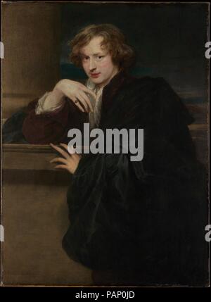 Self-Portrait. Artiste : Anthony Van Dyck (flamande, Anvers 1599-1641 Londres). Dimensions : 47 1/8 x 34 5/8 in. (119,7 x 87,9 cm). Date : ca. 1620-21. Le jeune Van Dyck se présente comme un homme de cour, sans aucune référence à sa profession, autre que la peinture elle-même. Le portrait date probablement du séjour à Londres de l'artiste au cours de l'hiver de 1620-21, et certainement avant qu'il quitte son pays natal pour l'Italie d'Anvers à l'automne 1621. Que le père de Van Dyck a traité en tissus raffinés explique en partie sa prédilection pour une tenue riche (qui a été remarqué par un biographe Bellori, précoce) et peut-être Banque D'Images