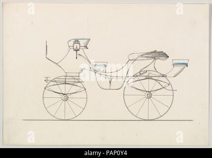 Conception de Victoria (non numéroté). Dimensions : 6 x 8 1/2 in. (15,2 x 21,6 cm). Fabricant : Brewster & Co. (américain, New York). Date : ca. 1880. Brewster et historique de l'entreprise créée en 1810 par James Brewster (1788-1866) à New Haven, Connecticut, Brewster & Company, spécialisée dans la fabrication de voitures fine. Le fondateur a ouvert un showroom de New York, en 1827 au 53-54 rue large, et l'entreprise a prospéré sous des générations de direction de la famille. Nécessité d'extension se déplace autour de la partie basse de Manhattan, avec des changements de nom qui reflète l'évolution de la gestion-James Brewster & Sons a fonctionné à 25 Ca Banque D'Images