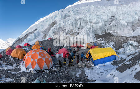 Solo Khumbu, Népal, Everest, Sagamartha National Park, western Cwm, Camp 2 Banque D'Images