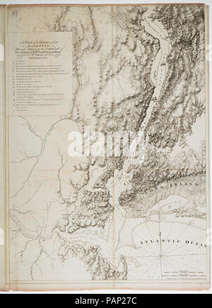 Un croquis de l'exploitation de la flotte de Sa Majesté et de l'armée sous le commandement du Vice-amiral le Rt. H.ble Seigneur Vicomte Howe et général. M. Wm. Howe, K.B. en 1776. Banque D'Images