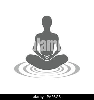 Échos de méditation symbole vecteur modèle de conception de logo graphique Illustration de Vecteur