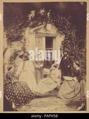 [Claudet groupe familial, Château de la Roche, Amboise]. Artiste : Francis George Claudet (canadien, 1837-1906). Dimensions : 17,5 x 13,4 cm (6 7/8 x 5 1/4 in.) visible. Date : 1856. Musée : Metropolitan Museum of Art, New York, USA. Banque D'Images