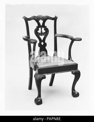 Fauteuil. Culture : L'Américain. Dimensions : 39 1/8 x 20 7/8 x 22 in. (99,4 x 53 x 55,9 cm). Date : 1755-75. Musée : Metropolitan Museum of Art, New York, USA. Banque D'Images