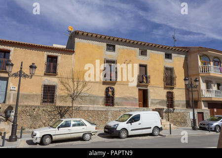 Maisons espagnoles dans une petite ville de montagne d'Oria, vallée d'Almanzora, province d'Almeria, Andalousie, Espagne Banque D'Images