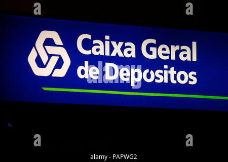 Logo das der Marke "Caixa Geral de Depositos', Lisboa, Portugal. Banque D'Images