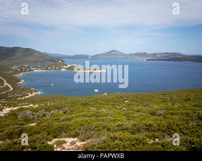 Vue panoramique à la zone de protection marine de Capo Caccia Isola Piana sur l'île italienne de Sardaigne Banque D'Images