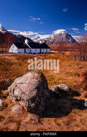 Buachaille Etive Blackrock cottage, Mor, Glen Coe Banque D'Images