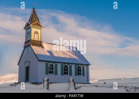 Église de Thingvellir, Le Parc National de Thingvellir, Islande Banque D'Images