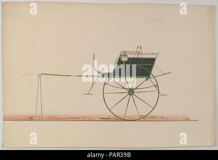 Conception pour Whitechapel Panier. Fiche technique : Dimensions : 6 1/4 x 9 1/4 in. (15,9 x 23,5 cm). Date : 1850-74. Brewster et historique de l'entreprise créée en 1810 par James Brewster (1788-1866) à New Haven, Connecticut, Brewster & Company, spécialisée dans la fabrication de voitures fine. Le fondateur a ouvert un showroom de New York, en 1827 au 53-54 rue large, et l'entreprise a prospéré sous des générations de direction de la famille. Nécessité d'extension se déplace autour de la partie basse de Manhattan, avec des changements de nom qui reflète l'évolution de la gestion-James Brewster & Sons a fonctionné à 25 Canal Street, James Brewster fils à 396 Broadwa Banque D'Images