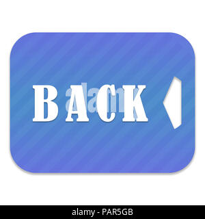 Big Blue bouton avec la flèche retour isolés Banque D'Images