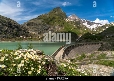 L'Autriche, la Carinthie, Parc National du Haut Tauern, Margaritze reservoire Banque D'Images