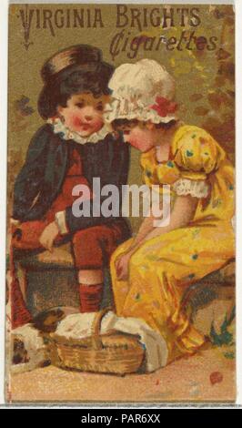 Les filles et les enfants de la série (N64) la promotion des cigarettes Virginia Brights pour Allen & Ginter marque des produits du tabac. Fiche Technique : Dimensions : 2 5/8 x 1 1/2 in. (6,7 × 3,8 cm). Editeur : Publié par Allen & Ginter (Américain, Richmond, Virginie). Date : 1886. Les cartes commerciales de la 'les filles et les enfants" (N64), publié en 1886 pour promouvoir les cigarettes Virginia Brights distribué par Allen & Ginter. Cette série a été imprimé avec carte vierge versos. Musée : Metropolitan Museum of Art, New York, USA. Banque D'Images