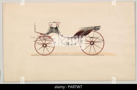 Conception de Victoria (non numéroté). Dimensions : 5 x 8 1/2 in. (12,7 x 21,6 cm). Fabricant : Brewster & Co. (américain, New York). Date : 1850-1900. Brewster et historique de l'entreprise créée en 1810 par James Brewster (1788-1866) à New Haven, Connecticut, Brewster & Company, spécialisée dans la fabrication de voitures fine. Le fondateur a ouvert un showroom de New York, en 1827 au 53-54 rue large, et l'entreprise a prospéré sous des générations de direction de la famille. Nécessité d'extension se déplace autour de la partie basse de Manhattan, avec des changements de nom qui reflète l'évolution de la gestion-James Brewster & Sons a fonctionné à 25 C Banque D'Images