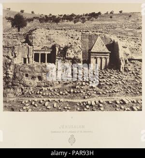 Jérusalem. Tombeaux de St Jacques et de Zacharie. Artiste : Louis de Clercq (Français, 1837-1901). Image : 8 Dimensions : 11/16 × 11 1/4 in. (22 × 28,5 cm) Mont : 17 15/16 × 23 1/4 in. (45,5 × 59 cm). Lithographe : H. Jannin (Français). Imprimante : J. Blondeau et Antonin. Date : 1860 ou plus tard. Musée : Metropolitan Museum of Art, New York, USA. Banque D'Images