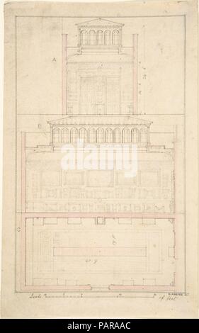 Hôtel particulier de Thomas Hope, Flamand Photo Gallery. Artiste : H. Ouled Mimoun (britannique, active ca. 1824-26). Fiche technique : Dimensions : 7 5/8 x 4 3/4 in. (19,4 x 12,1 cm). Date : ca. 1824. Musée : Metropolitan Museum of Art, New York, USA. Banque D'Images