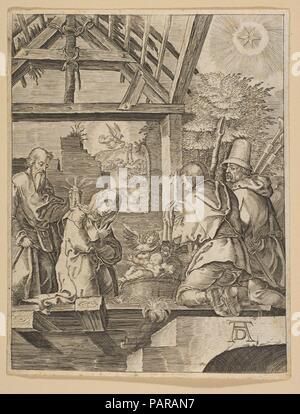 Des copies gravées du peu de passion. Artiste : Après Albrecht Dürer (Nuremberg, Allemagne Nuremberg 1471-1528). Dimensions : pour toute la série : vers la plaque : 5 x 3 13/16 in. (12,7 x 9,7 cm). Editeur : Publié par Abraham Waesberge (Néerlandais). Date : n.d.. Musée : Metropolitan Museum of Art, New York, USA. Banque D'Images