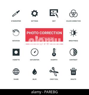 Correction d'image - télévision style design icons set Illustration de Vecteur