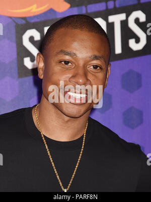 SANTA MONICA, CA - 19 juillet : Isaiah Thomas arrive au Nickelodeon Kids' Choice Awards 2018 Sport au Barker Hangar sur 19 Juillet 2018 à Santa Monica, en Californie. Banque D'Images