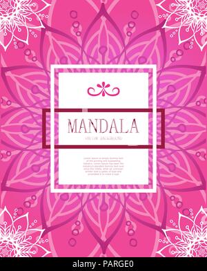 Mandala, vecteur de fond rouge carré. Décoration de votre conception Illustration de Vecteur