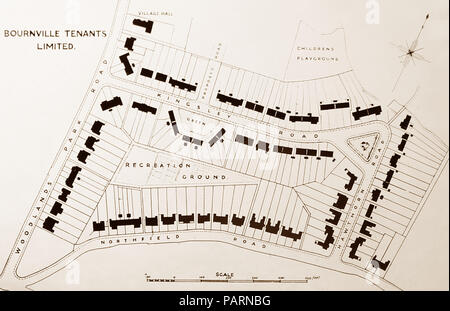 Plan Bournville Village Banque D'Images