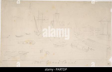 Grand Canal, Venise. Artiste : Anonyme, 20e siècle ; d'après Joseph Mallord William Turner (britannique, Londres 1775-1851 Londres). Fiche technique : Dimensions : 4 3/4 x 7 7/8 in. (12,1 x 20 cm). Date : seconde moitié du xixe siècle. Musée : Metropolitan Museum of Art, New York, USA. Banque D'Images