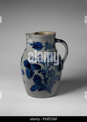 Pitcher. Culture : L'Américain. Dimensions : 13 1/4 in. (33,7 cm). Bouilloire : John Bell Pottery (1848-80). Date : 1848-80. Musée : Metropolitan Museum of Art, New York, USA. Banque D'Images