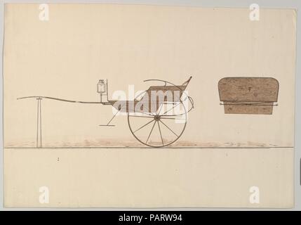 Village de panier. Fiche technique : Dimensions : 5 3/4 x 8 1/2 in. (14,6 x 21,6 cm). Date : 1850-74. Brewster et historique de l'entreprise créée en 1810 par James Brewster (1788-1866) à New Haven, Connecticut, Brewster & Company, spécialisée dans la fabrication de voitures fine. Le fondateur a ouvert un showroom de New York, en 1827 au 53-54 rue large, et l'entreprise a prospéré sous des générations de direction de la famille. Nécessité d'extension se déplace autour de la partie basse de Manhattan, avec des changements de nom qui reflète l'évolution de la gestion-James Brewster & Sons a fonctionné à 25 Canal Street, James Brewster Sons au 396 Broadway, une Banque D'Images