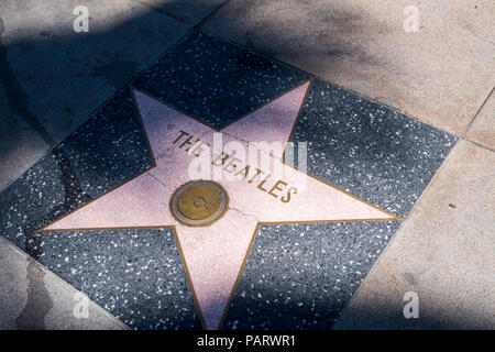 Les Beatles étoile sur le Walk of Fame, Hollywood Boulevard, Los Angeles, Californie, USA, la Banque D'Images