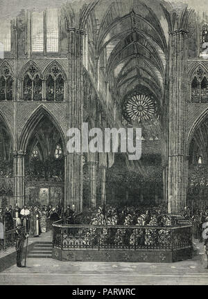 Service d'action de grâce pour le Jubilé de la reine Victoria, l'abbaye de Westminster, Londres, Angleterre, le 21 juin 1887 Banque D'Images