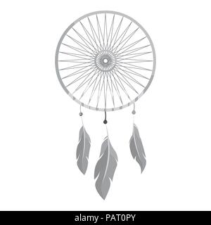 Icône Dreamcatcher monochrome. Singe western l'icône dans le wild west monochrome. Illustration de Vecteur