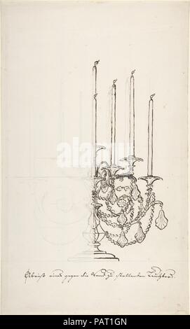 Conception pour un candélabre. Artiste : Anonymous, le français, 18e siècle. Dimensions : 15 1/8 x 9 1/16 in. (38,4 x 23 cm). Date : ca. 1770-90. Musée : Metropolitan Museum of Art, New York, USA. Banque D'Images