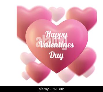 8 mars Journée de la femme modèle de carte de vœux . Ballon rose coeur , l'amour . Vector illustration of Hearts Illustration de Vecteur