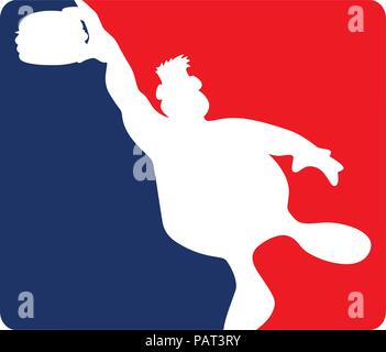 Grand Guy Claquer une caricature Sports Hamburger Vector Illustration Illustration de Vecteur