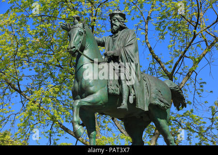 Monument à l'Empereur Charlemagne (742-814) à Liège, Belgique Banque D'Images