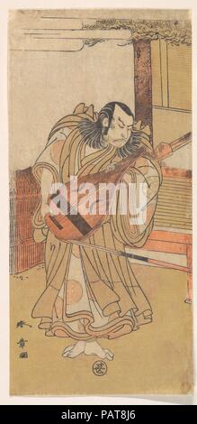 La première Nakamura Nakazo comme un homme non armé, debout près de l'Engawa. Katsukawa Shunsho Artiste : (japonais, 1726-1792). Culture : le Japon. Dimensions : 11 7/8 x 5 5/8 in. (30,2 x 14,3 cm). Date : ca. 1775. Musée : Metropolitan Museum of Art, New York, USA. Banque D'Images