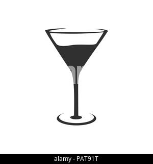 Verre à cocktail Silhouette vecteur graphique Conception logo symbole Illustration de Vecteur