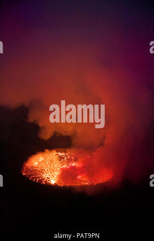 Afrique, République démocratique du Congo, le Parc National des Virunga, volcan Nyiragongo Banque D'Images