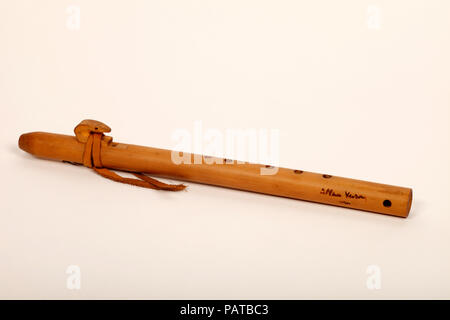 American Indian pentatonique flûte de bambou. Cherokee. Banque D'Images