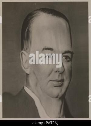 [Distortograph : William Hale 'Big Bill' Thompson, Maire de Chicago]. Artiste : Herbert George Ponting (British, Salisbury, Wiltshire 1870-1935 Londres). Dimensions : Image : 9,8 x 7,3 cm (3 7/8 x 2 7/8 in.) Feuille : 16,2 x 12,1 cm (6 3/8 x 4 3/4 in.) SECTION : 50,8 x 40,6 cm (20 x 16 in.) (encadré de 2011.206, .208, .209). Personne en photographie : William Hale Thompson (Américain, 1869-1944). Date : 1927. Mieux connu pour ses photographies spectaculaires du Pôle Sud, Ponting était aussi un bricoleur invétéré. En 1927, il a breveté un lens attachment il surnommé la 'variable', distortograph contrôlable description Banque D'Images