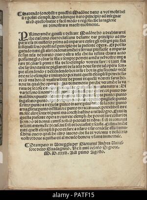 Lauori Esemplario di..., page 14 (verso). Designer : Woodcut titre signé par Florio Vavassore (Italien, actif 16e siècle). Dimensions : hors tout : 8 7/16 x 6 5/16 in. (21,5 x 16 cm). Publié dans : Venise. Editeur : Giovanni Andrea Vavassore (italien, 1530-1573) Venise active , Venise. Date : Août 1, 1532. Initialement publié par Giovanni Andrea Vavassore, Italien, actif 16e siècle, Venise, conçu par Florio Vavassore (le frère de Giovanni), Italien, actif 16ème siècle. Réédité par Macmillan & Co., britannique, Londres et New York. De haut en bas, et de gauche à droite : Design composé de 2 Banque D'Images