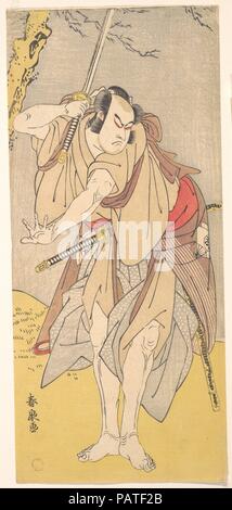 L'Acteur Onoe Matsusuke comme un samouraï avec une épée. Artiste : Katsukawa Shunsen (japonais, 1762-ca.1830). Culture : le Japon. Dimensions : H. 12 1/4 in. (31,1 cm) ; O. 5 1/2 in. (14 cm). Date : 1786. Musée : Metropolitan Museum of Art, New York, USA. Banque D'Images