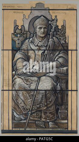 Dessin pour fenêtre, Saint Anselme, Chapelle St. John's Episcopal Divinity School, Cambridge, Massachusetts. Artiste : Louis Comfort Tiffany (1848-1933, New York New York) ; Frederick Wilson (American (né en Irlande Dublin 1858-1932) Los Angeles, Californie). Culture : L'Américain. Dimensions : hors tout : 34 3/4 x 20 1/4 in. (88.3 x 51.4cm). Bouilloire : Tiffany Studios (1902-32). Date : 1912. Musée : Metropolitan Museum of Art, New York, USA. Banque D'Images