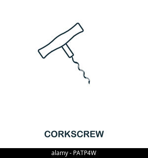L'icône de tire-bouchon. L'icône de style du contour design. L'ASSURANCE-CHÔMAGE. Illustration de l'icône de tire-bouchon. Les pictogrammes isolé sur blanc. Prêt à utiliser dans la conception de sites web, applications, logiciels Banque D'Images