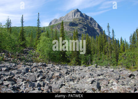 Sarek National Park - Mont Tjakkeli. Jokkmokk, Norrbotten, Suède Banque D'Images