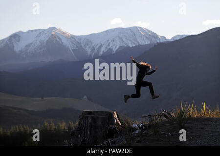 Photo par Tim Cuff - 17 juillet 2018 - Voyage sur la station thermale de Hanmer Springs, District Hurunui, Nouvelle-Zélande Banque D'Images