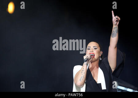 Lisbonne, Portugal. 24 Juin, 2018. Le chanteur effectue Demi Lovato au Rock in Rio Lisboa 2018 Festival de musique à Lisbonne, Portugal, le 24 juin 2018. Crédit : Pedro Fiuza/ZUMA/Alamy Fil Live News Banque D'Images