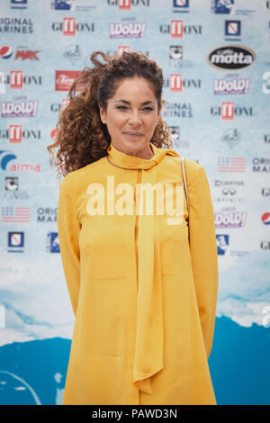 L'Italie. Le 25 juillet, 2018. Giffoni Film Festival 2018, 48e édition. Photocall par l'actrice italienne Simona Cavallari Giffoni (Italie, 25, juillet 2018) : Crédit Photo Agency indépendante/Alamy Live News Banque D'Images